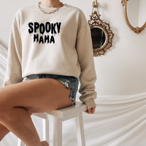Spooky Mama Tan Sweatshirt - Picture 2 of 5